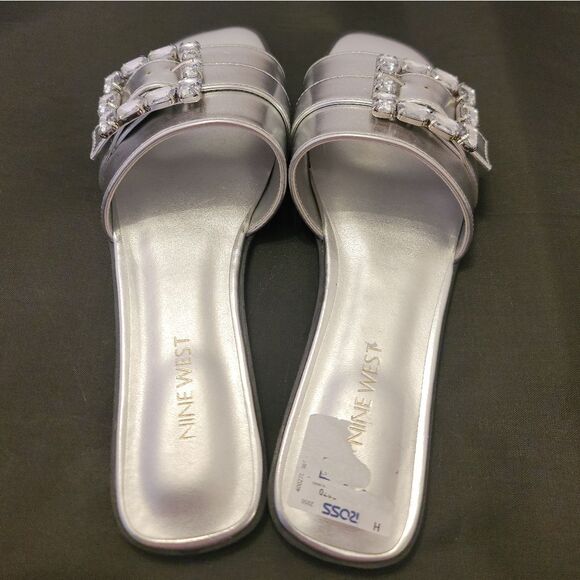 BRAND NEW NINE WEST SLIDE JEWEL MATTER DESIGN SANDAL R3 - Picture 5 of 16